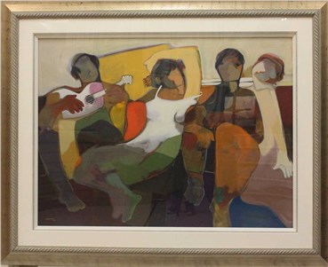 Painting, Hessam Abrishami, Somewhere in Time, Seated figures, , 37822