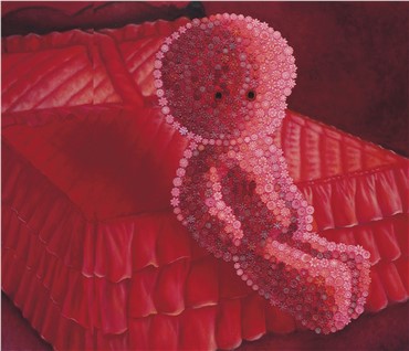 Painting, Farhad Moshiri, Red Rum, My Red Bed, 2007, 5391