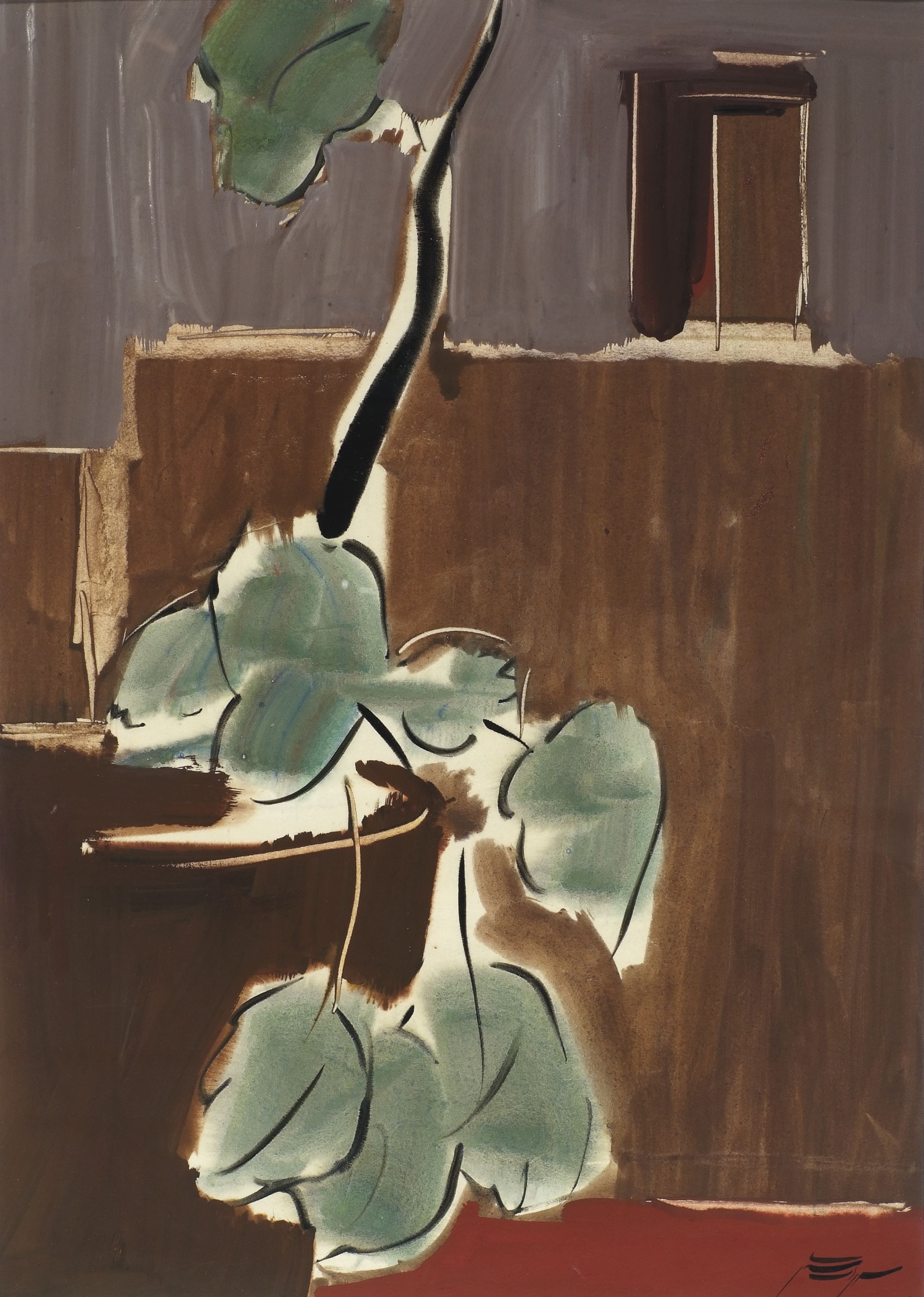 Sohrab Sepehri, Still Life with Leaves, 1960