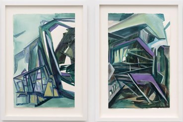 Painting, Zahra Nazari, Green Homes No.1 & No.2, 2020, 79411