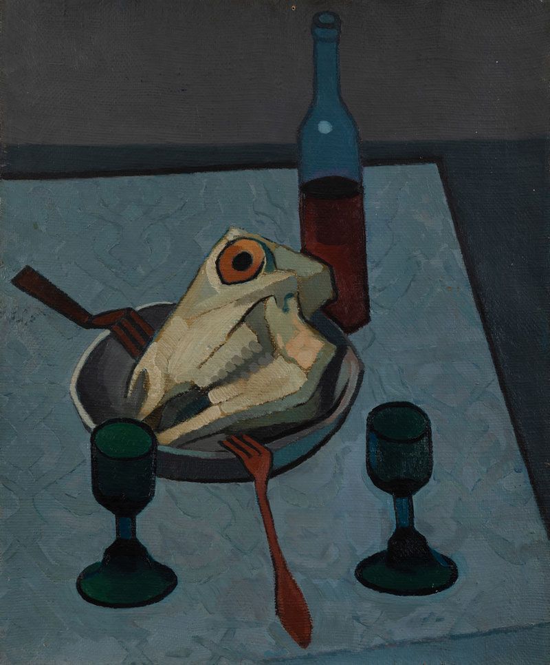 Mansour Ghandriz, Still Life with Sheep Skull, 1960