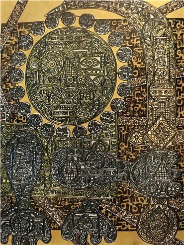 Print and Multiples, Charles Hossein Zenderoudi, Lion and Sun, 1987, 10834