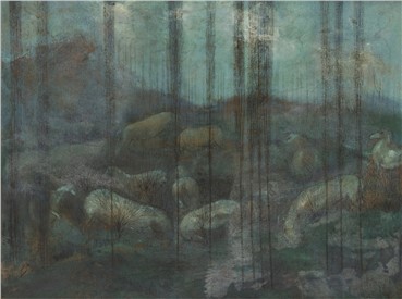 Painting, Hossein Mahjoubi, Landscape, 1968, 15320