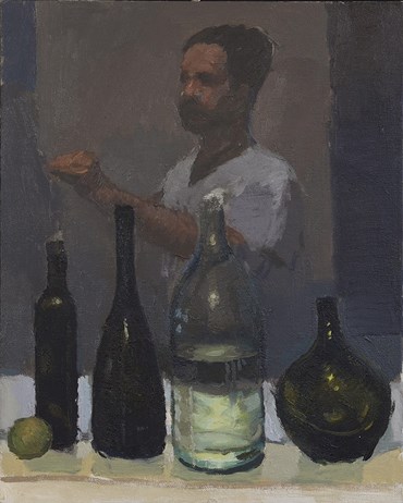 Rasoul Akbarlou, Self Portrait with Bottles, 2022, 0