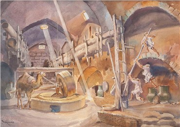 Works on paper, Yervand Nahapetian, Interior View of a Flour Mill, , 15581
