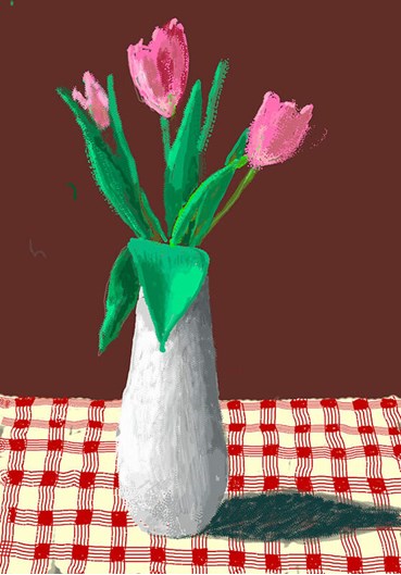 , David Hockney, 2nd March 2021, A Closer Look at Some Tulips, 2021, 77361