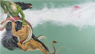 Painting, Ali Nedaei, The Battle of Zahhak and Iranian Lion, 2009, 35937