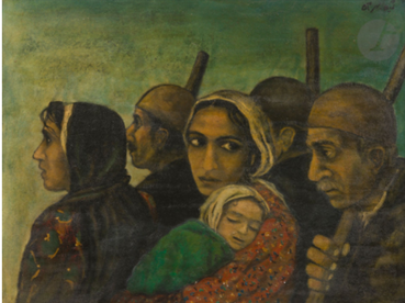 Painting, Samila Amirebrahimi, Kurdish Peasant Emigration, 1974, 77049