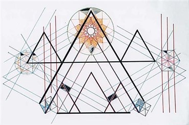 Painting, Monir Shahroudy Farmanfarmaian, Triangle on Triangle No.4, 2008, 309
