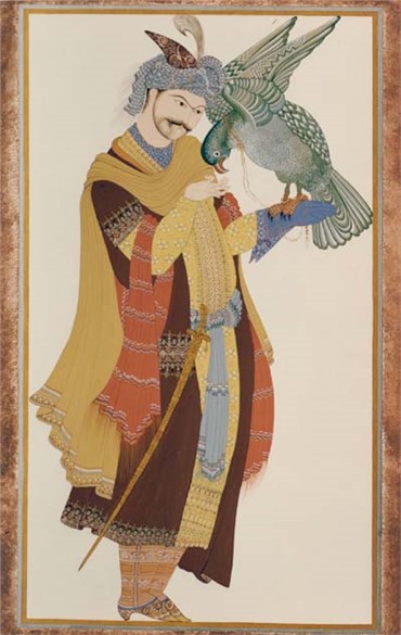Painting, Farah Ossouli, Man and Bird, 1986, 10222