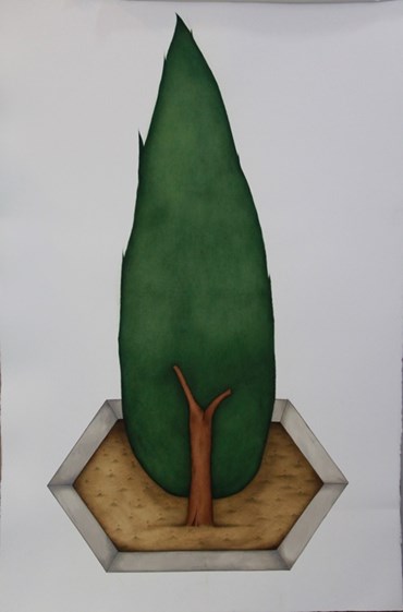 Painting, Maryam Baniasadi, A Cypress Tree, 2017, 52559