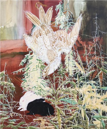 Painting, Zahra Nouri Zonouz, Hawk and Two Rabbits, 2020, 27419