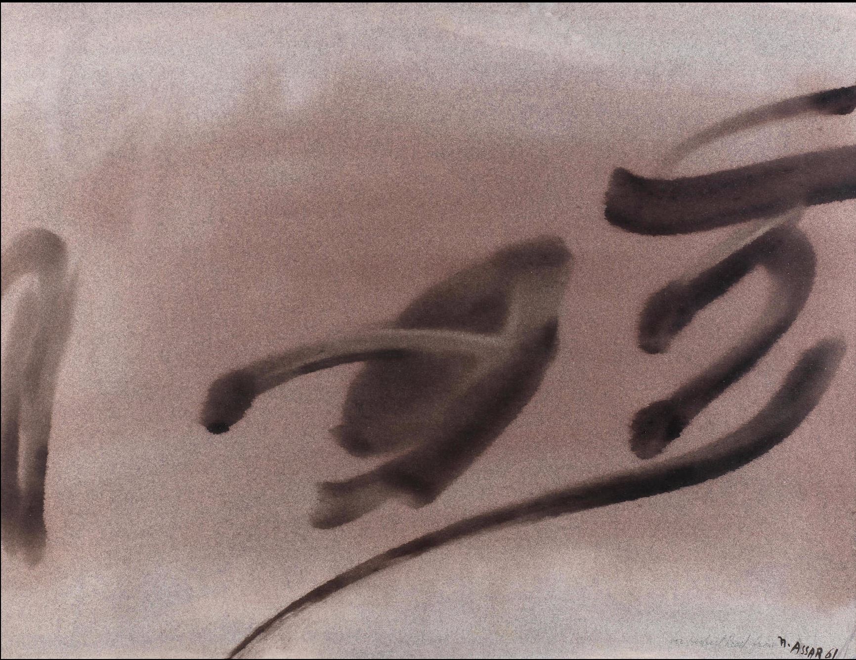Nasser Assar, Abstract Caligraphy, 1961