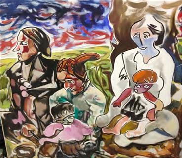Painting, Marcos Grigorian, Refugees of Van 1915, 1986, 24366