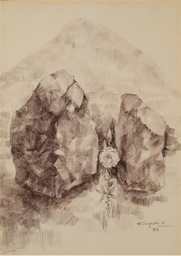 Drawing, Hossein Kazemi, The Rose on the Rocks, 1984, 79775
