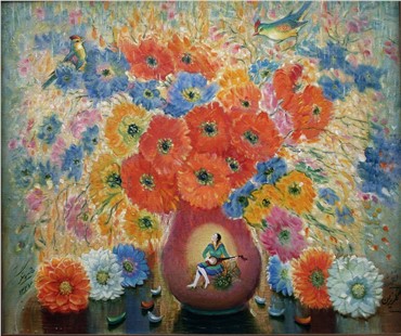 Painting, Jafar Petgar, Melody of Falling Flowers, 1948, 6906