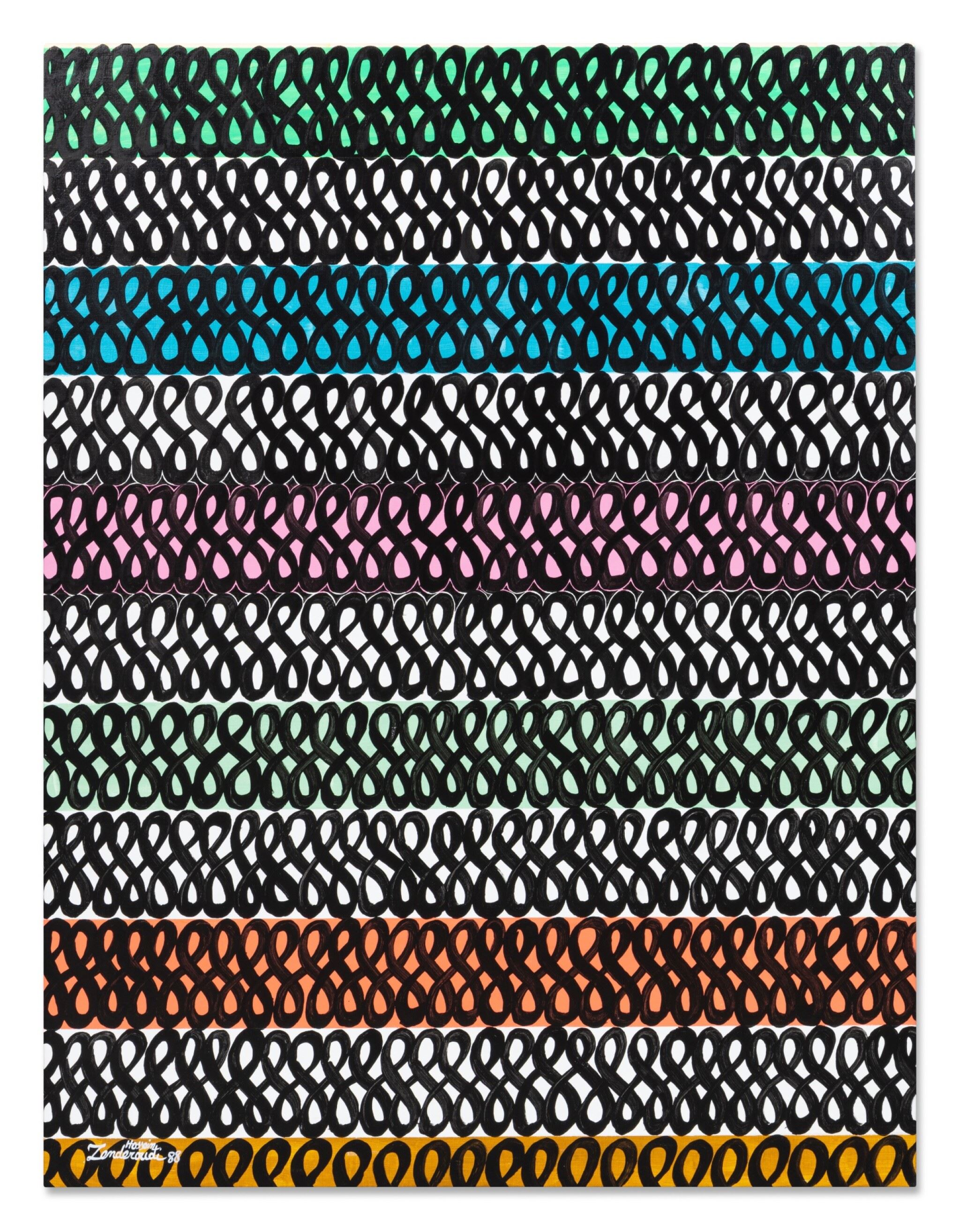 Charles Hossein Zenderoudi, Behind Deepness, 1988