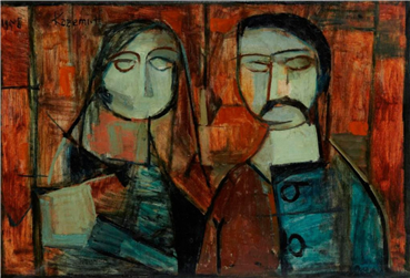 Painting, Hossein Kazemi, Couple, 1958, 19390