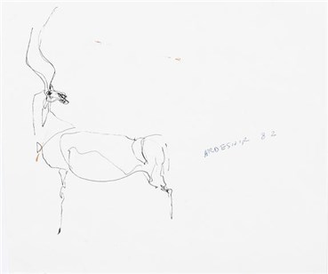 Works on paper, Ardeshir Mohassess,  The Gazelle , 1982, 27114