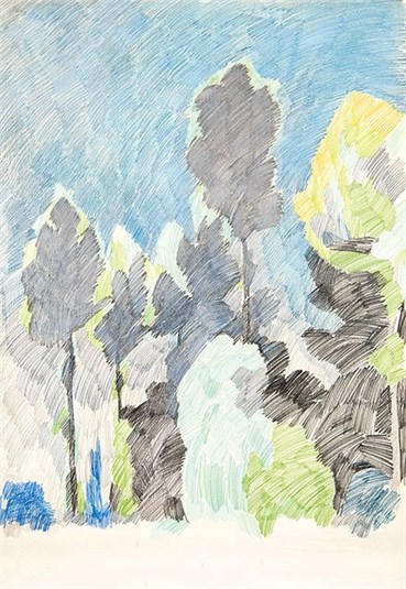 Painting, The Late Ali Golestaneh, The Trees with Their Back to the Light, 1980, 37364