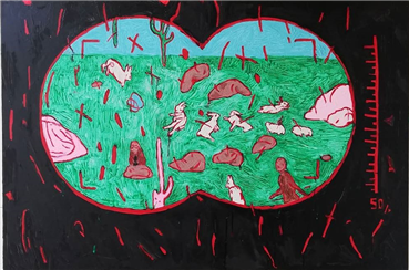 Painting, Bahareh Babaei, potato farms and rabbits, 2020, 36295
