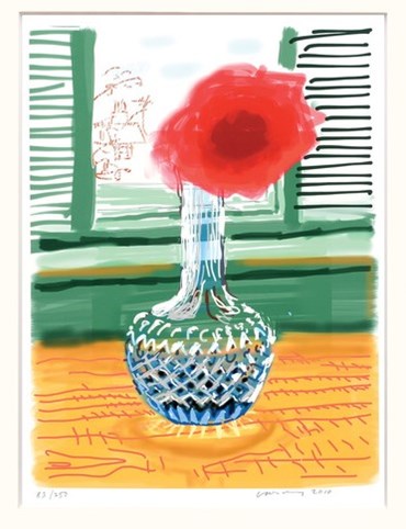 , David Hockney, Rose in a Glass Vase, 2020, 42437