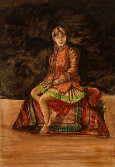 Painting, Ghasem Hajizadeh, Femme Assise, 1988, 6127