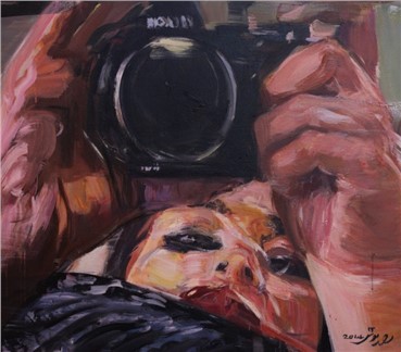 Painting, Dariush Hosseini, A Girl with a Nikon Camera, 2014, 1439