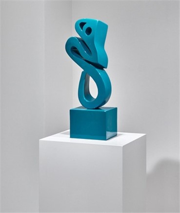 Sculpture, Parviz Tanavoli, Blue Twisted Heech, 2012, 53
