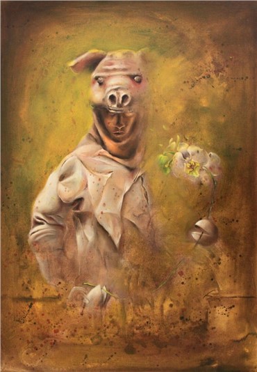Painting, Nafiseh Emran, Pig & the Human, 2018, 19917