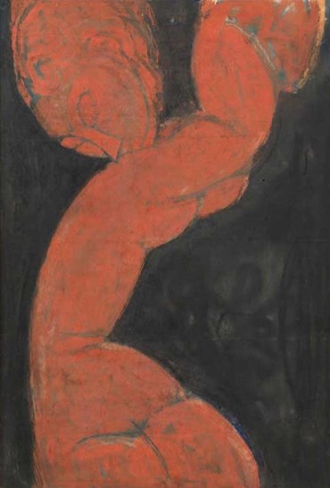 , Amedeo Modigliani, Red Caryatid on a Black Ground, 1914, 58356