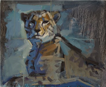 Painting, Amirhossein Akhavan, Blue Cheetah, 2015, 8991
