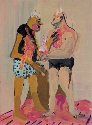 Painting, Tala Madani, Pink Cake, 2008, 4333