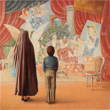 Painting, YZ Kami (Kamran Yousefzadeh), Nane and Kami in Front of Picasso's Parade, 1983, 8239
