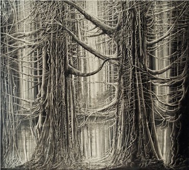 Painting, Manouchehr Niazi, Abundance of Trees, 1977, 8773