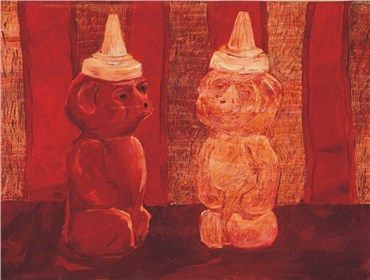 Painting, AmirHossein Bayani, Dialog of Red Sauce and White Sauce, 2005, 22510