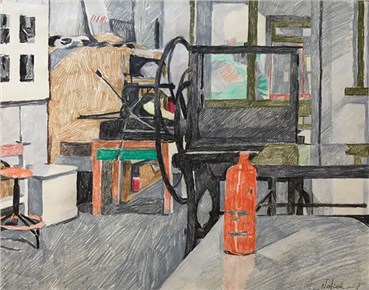 Painting, Nafisseh Riahi, Atelier d’imprimerie, 1980, 28001