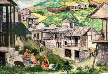 Painting, Mahmoud Javadipour, Ziarat Village in Gorgan, 1952, 44774