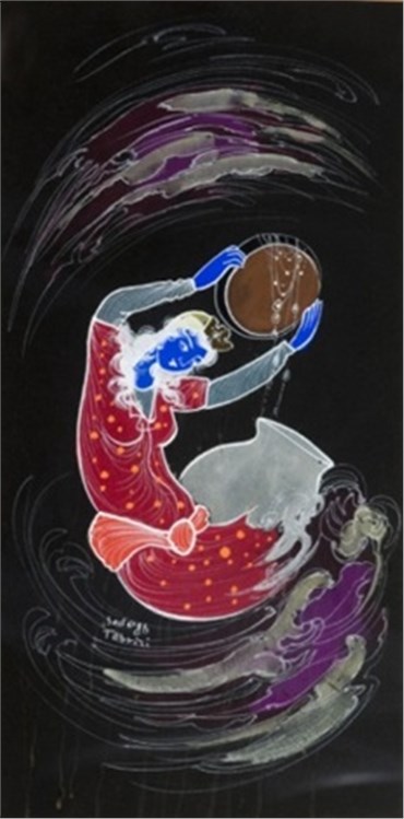 Painting, Sadegh Tabrizi, Woman with Wine Jugs, , 24389