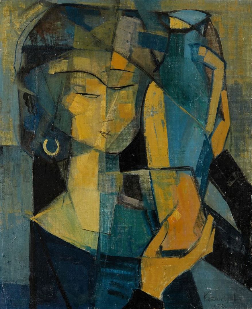 Hossein Kazemi, Woman with Jug, 1957