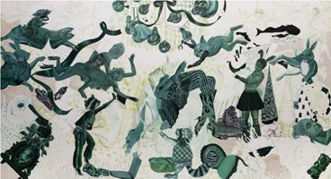 Painting, Nafiseh Moeini, Green 001, 2023, 73347