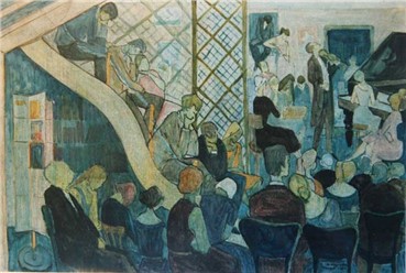 Painting, Mahmoud Javadipour, Concert in Munich, Book Store, 1958, 6727