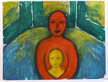 Painting, Shirin Neshat, Surreal Painting with Mother and Child in an Interior, , 60829