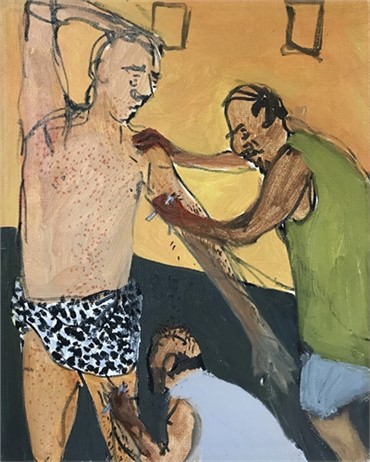 Painting, Tala Madani, Two with Tweezers, 2005, 9036