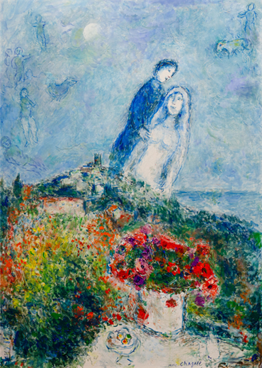 , Marc Chagall, Les fiancés aux anémones, 1979, 34086