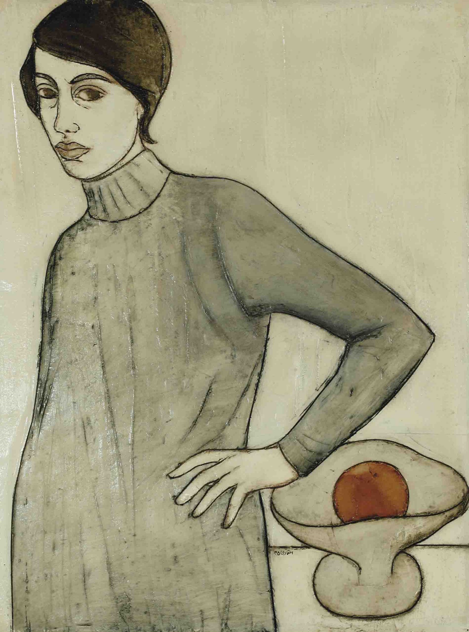 Parvaneh Etemadi, Portrait of a Lady with an Orange, 1971