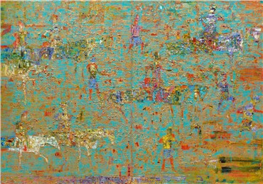 Painting, Reza Derakshani, Turquoise Hunt, , 19678