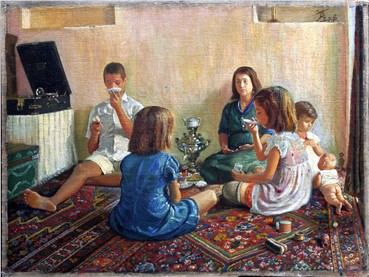 Painting, Jafar Petgar, Afternoon Tea, 1940, 6861