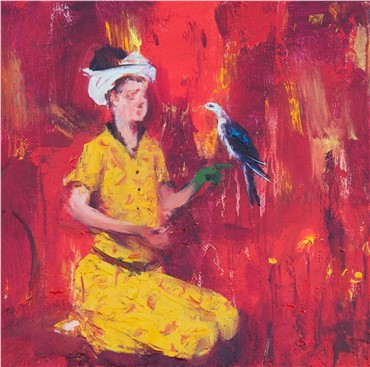 Painting, Darvish Fakhr, Boy with Bird, 2015, 2977
