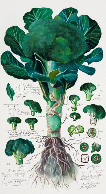 Painting, Elaheh Ramezani, Studying Specimen, Sorted, Serialized: Broccoli, 2024, 83716